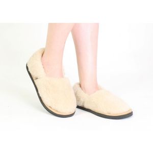 Тапочки туфли из натуральной шерсти бежевые