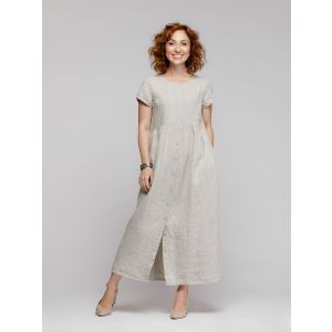 Платье-бохо миди 4/61, лен, Кайрос