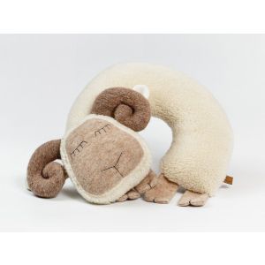 Подушка рогалик Овечка, ворс 100% шерсть