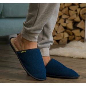 Шлепанцы из дублированного шерстяного меха мужские