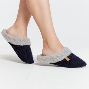 Тапочки домашние с опушкой из натуральной шерсти