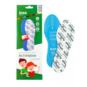 Стельки дет БЕЗРАЗМЕРНЫЕ ACTIFRESH, хлопок+латекс, 2421