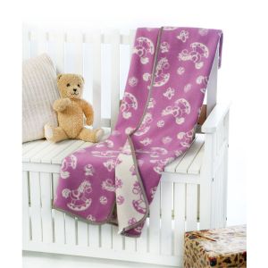 Плед детский Белые лошадки 140*100, хлопок 100%