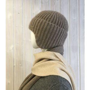 Шапка унисекс с ушками, 100% кашемир
