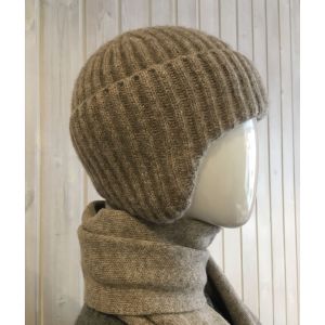 Шапка унисекс с ушками, 100% шерсть