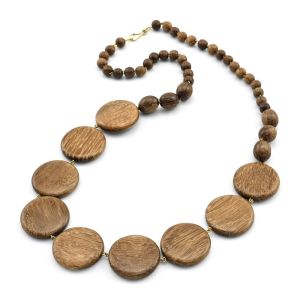 Бусы из дерева Монетки 23 мм, 7413