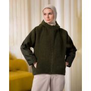 Куртка шерстяная женская зелёный торф О22 1 Ш01 092