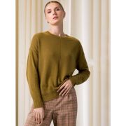 Пуловер женский шерстяной зелёный торф, 163